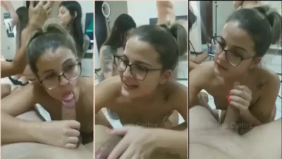 Bruna Carlos doing hot blowjob