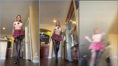 Spooky Unagi in Sensual Rehearsal of High School Skirt