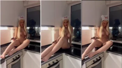 Vady Anto Pane naked in the kitchen