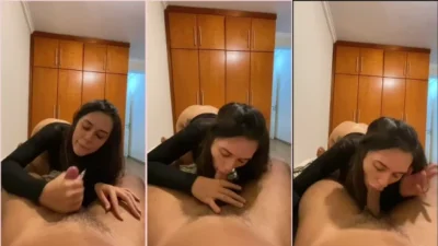 Gabriela Sanches paying a blowjob