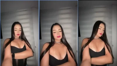 Laura Natali Putinha showing off with her cleavage