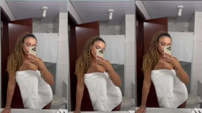 Paty Paty of Towel Filming in the Bathroom