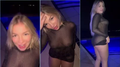 Livia tavares of sexy black clothes showing off