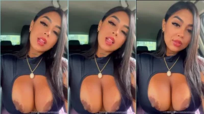Very naughty video with Andreamolina showing the breasts in the car