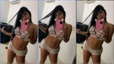 Angela Grajales young brunette wakes up and films pajamas