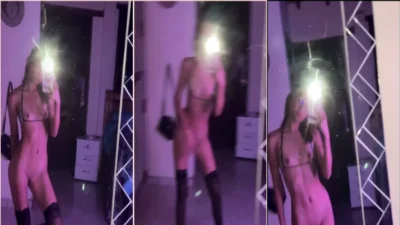 Bibn naughty onlyfans in the mirror being recorded naked