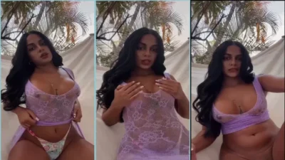 Dubraska raised the dress to show the pussy