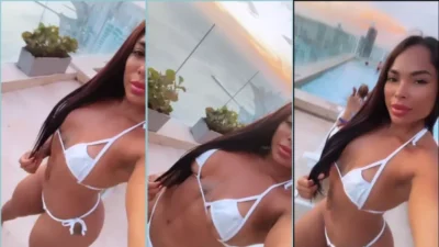Vanessa Roa delicious black sexy white bikini
