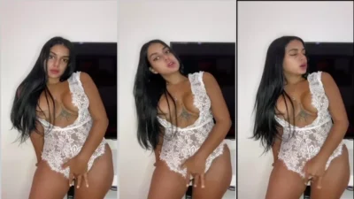 White lingerie dubraska rubbing pussy