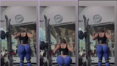 Valeria vidal bunduda mackerel taking weight at the gym