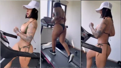 Beautiful and tasty video with Jennifer Sanches doing panties and bra exercises
